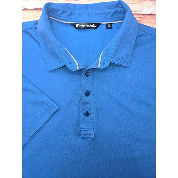 Travis Mathew Mens XL Blue Pima Cotton Blend Polo - Picture 4 of 7